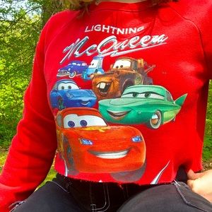 Cars Cropped Crewneck